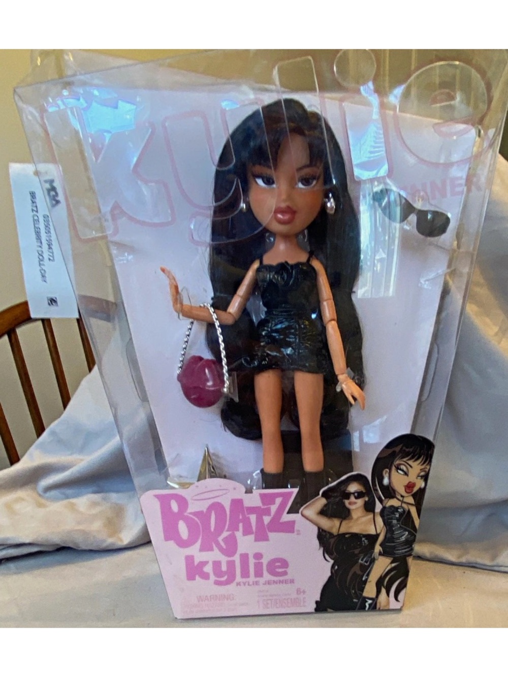 Bratz Kylie Fashion Doll in Black Dress with Pink Handbag